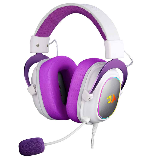 Imagem de Headset Gamer Redragon Zeus Usb Branco C/ Roxo Rgb - H510wp-Rgb