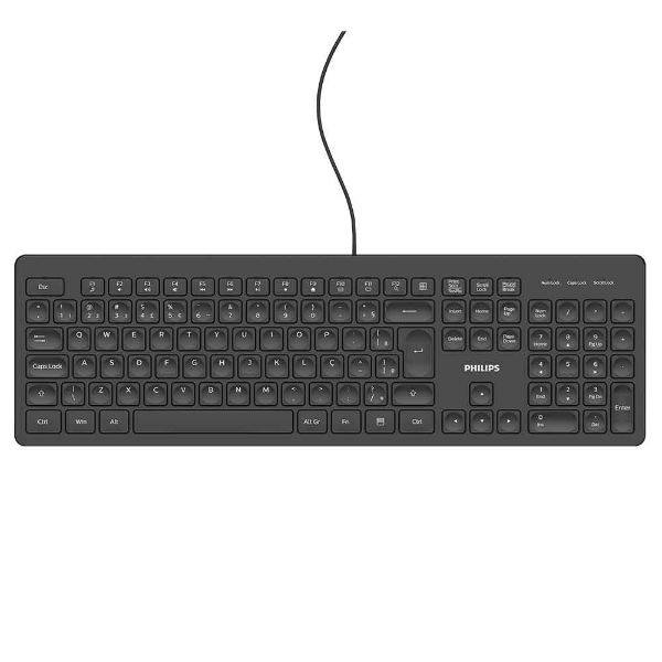 Imagem de TECLADO PHILIPS COM FIO PRETO ABNT2 - SPK6208B