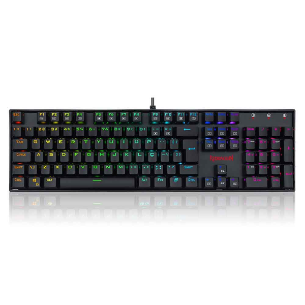 Imagem de TECLADO REDRAGON MECANICO MITRA RGB PRETO SWITCH MARROM K551RGB-1 (PT-BROWN)